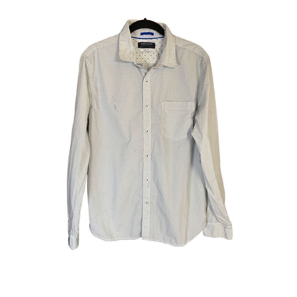 Denim & flower men’s slim fit, button-down shirt, size large